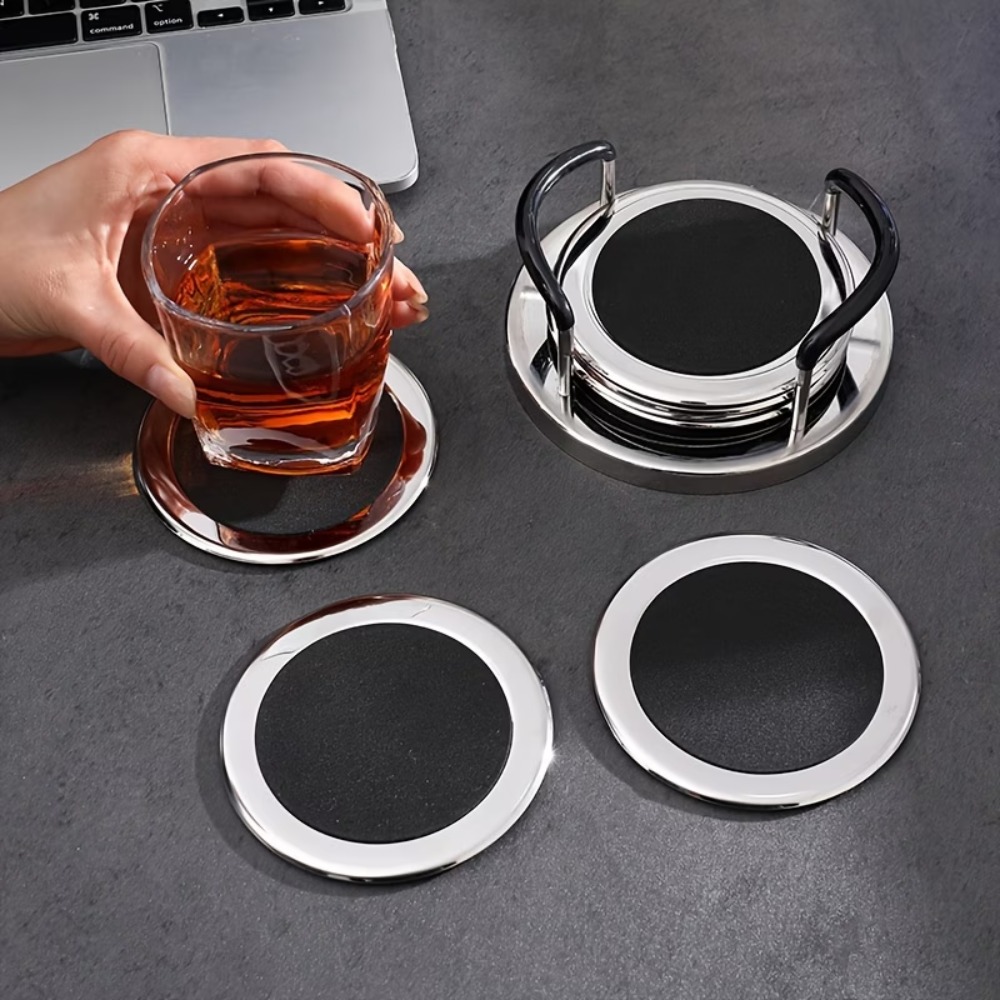 Marble Coaster Set - Набор из 6 круглых подставок из