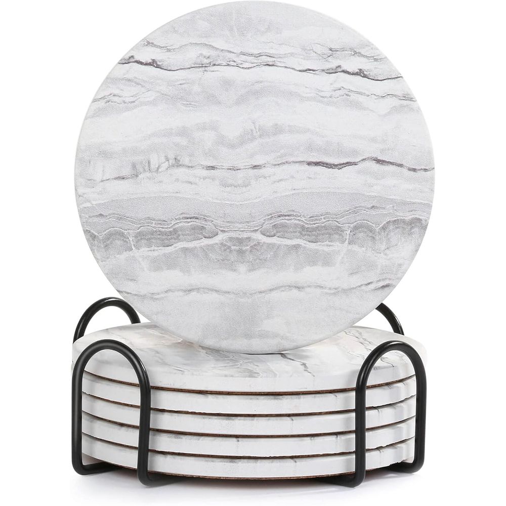 Marble Coaster Set - Набор из 6 впитывающих подставок под
